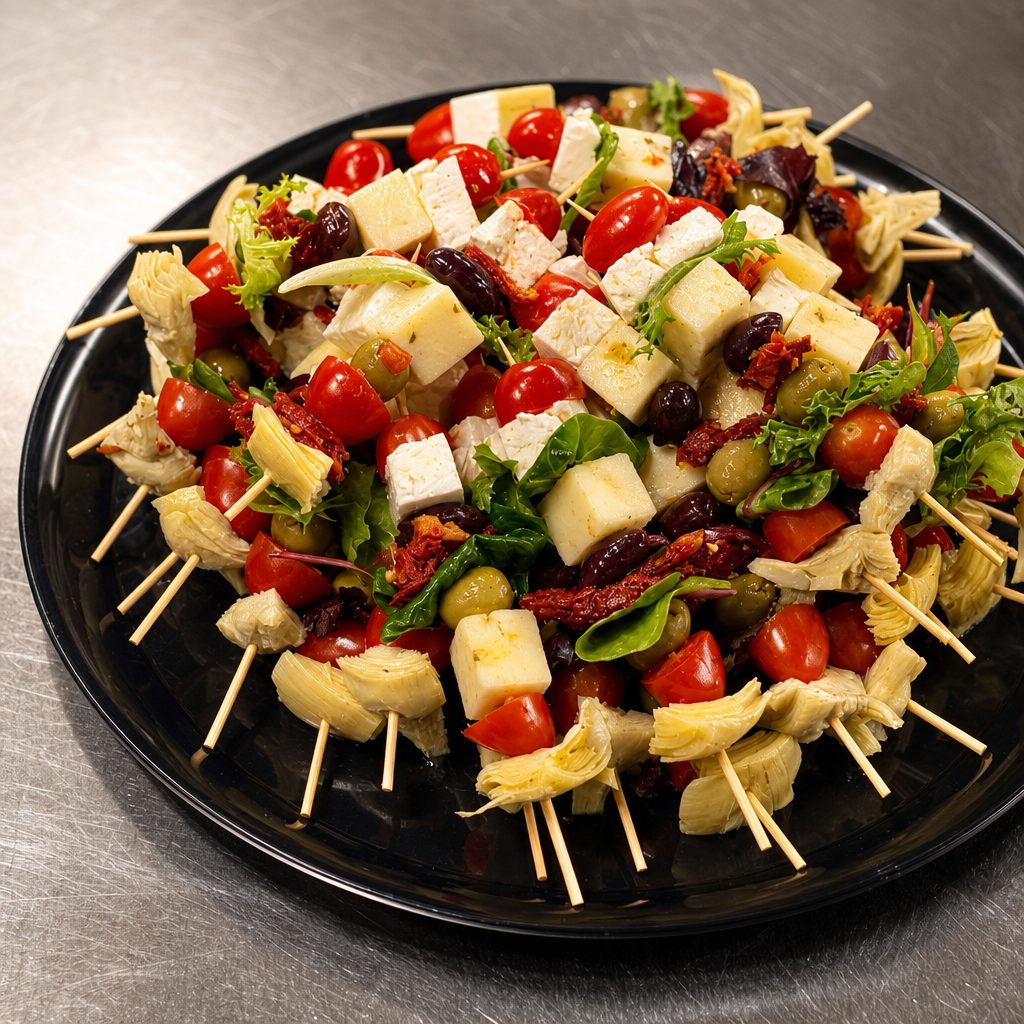 Antipasto Skewers Cheese & Veggies.