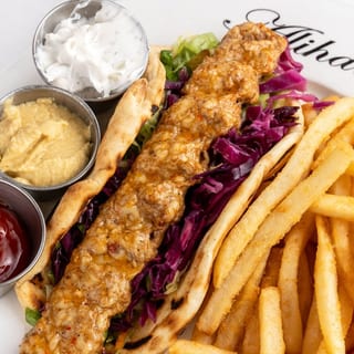 Lunch Chicken Adana, Pita, Salad