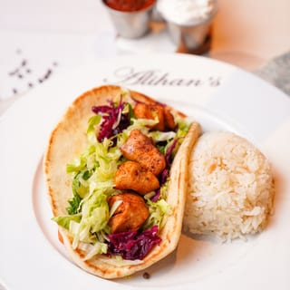 Lunch Chicken Shish, Pita, Salad